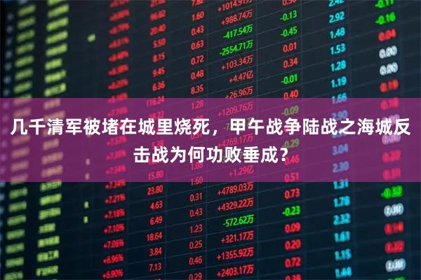 几千清军被堵在城里烧死，甲午战争陆战之海城反击战为何功败垂成？